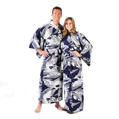 Blue koi yukata in 100% cotton from Japan