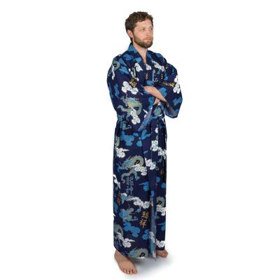 Man wearing the cloud dragon-inspired yukata from Kimono Shop