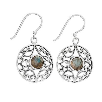 Silver Labradorite Dangle Earrings