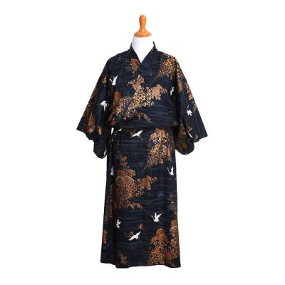 Kimono - Navy Crane and Mum