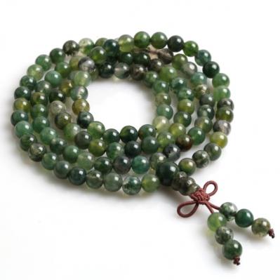 Mala Necklace - Moss Agate